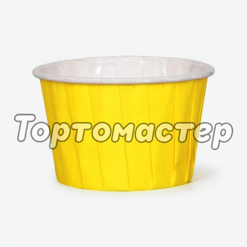 Капсула бумажная с подворотом Жёлтая (с ламинацией) D50 H40 100 шт ForG MUFFIN PRO Y/W 50*40 C,          б-11