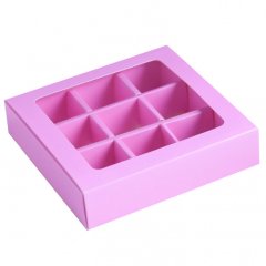 Коробка на 9 конфет раздвижная «Розовая» 4295970