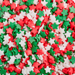 Посыпка кондитерская звёздочки "Красно-бело-зелёные мини" 50 г tp15789