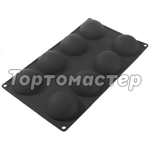 Форма силиконовая Silico Полусферы Чёрный 6 см 8 шт SA0003