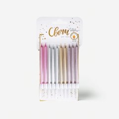 Свечи декоративные "Металл" 14 см 190294