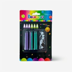 Свечи декоративные "Фиолетовый и зелёный" 6 см 620205, 159 ₽ Свечи декоративные "Фиолетовый и зелёный" 6 см 620205