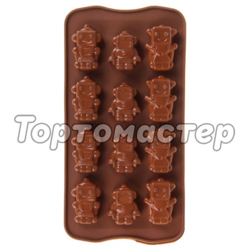 Форма силиконовая для шоколада "Роботы" 1063396