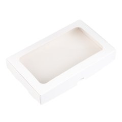 Коробка для дубайского шоколада с окном белая 18х11х2,7 см КУ-853	