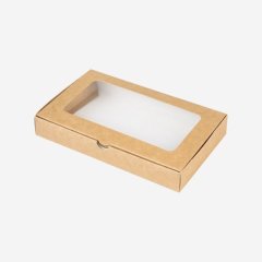 Коробка для дубайского шоколада с окном крафт 18х11х2,7 см 770499