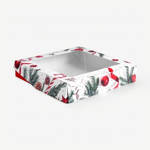 Коробка для сладостей с окном "С Новым годом" 20х20х4 см 5097377