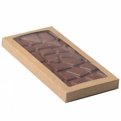 Коробка для шоколадной плитки с окошком Крафт 17х8х1,4 см КУ-189 