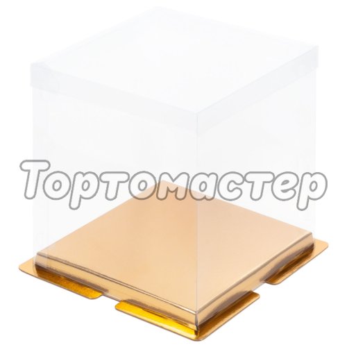Коробка для шоколадной фигурки/кулича Золотая 15х15х14 см 022022 ф