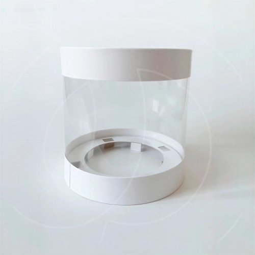 Коробка для кулича/торта тубус с ложементом белая 20х20 см 