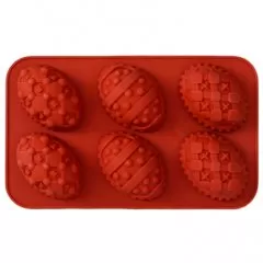 Форма силиконовая "Яйца резные Пасхальные" 6 шт 2854668