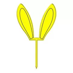 Топпер декоративный акриловый "Ушки кролика" Золото 7х6,5 см ТСК91